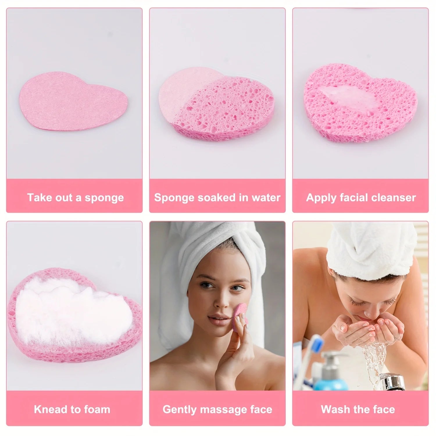 Heart Facial Sponges